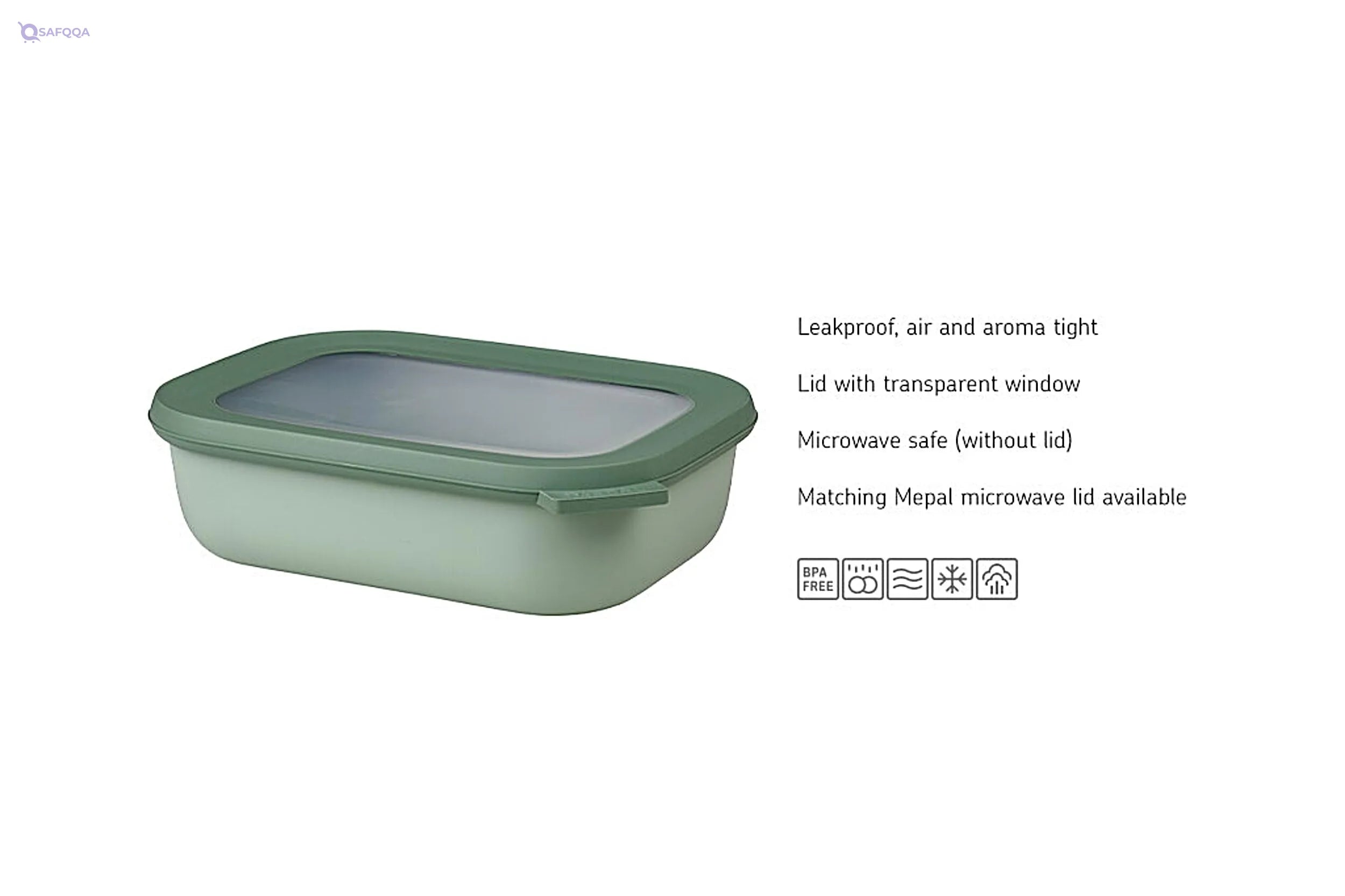 Mepal Multi Bowl Rectangular ,750 ml ,Nordic green - Safqqa