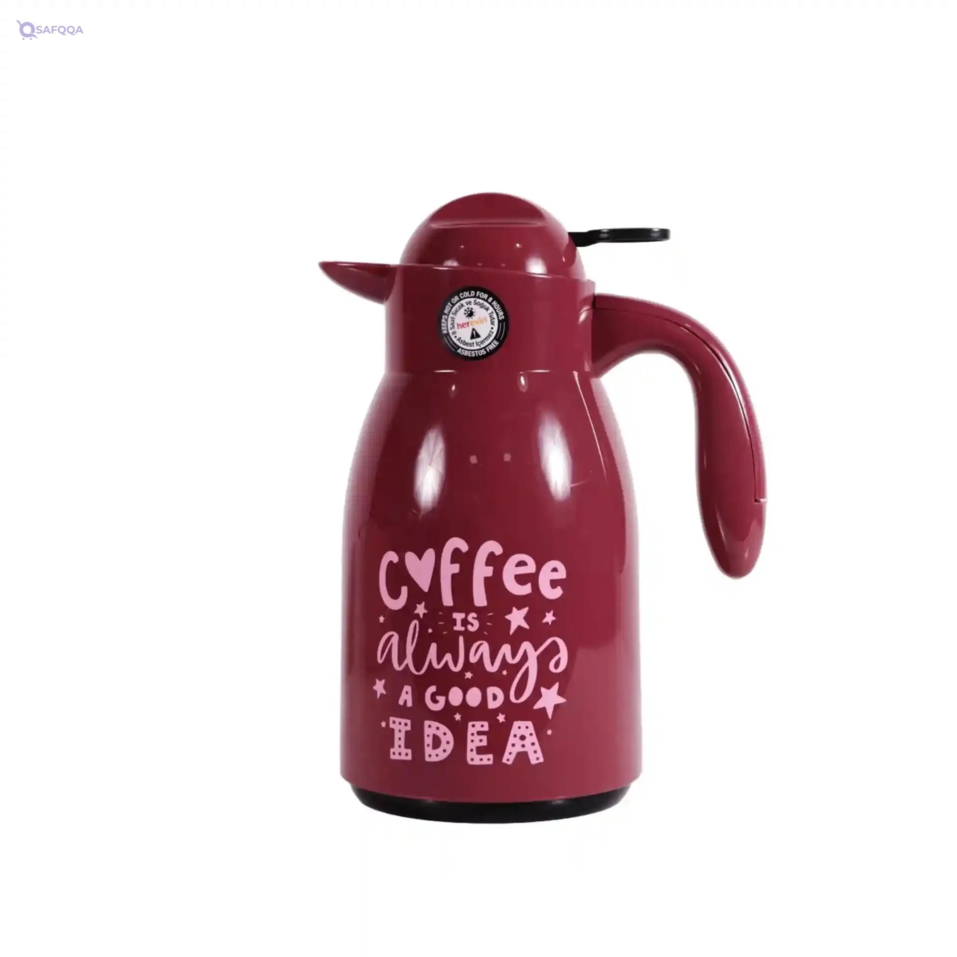 Herevin Decorated Vacuum Flask - 1 Liter Capacity, Multicolor, Stainless Steel, Keeps Hot/Cold for Hours, Made in Turkey - Safqqa