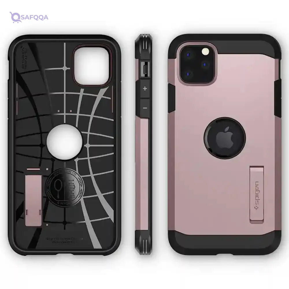 Spigen 077cs27242 tough armor back cover for iphone 11 pro mobile phone - rose gold - Safqqa Egypt