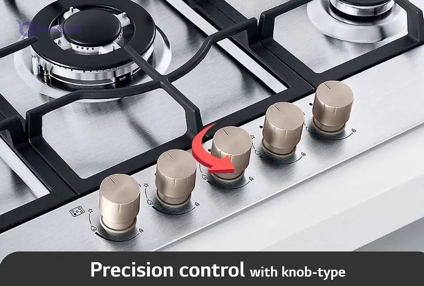 LG Built-In Gas Cooktop 90 cm with 5 Burners – Stainless Steel - Safqqa
