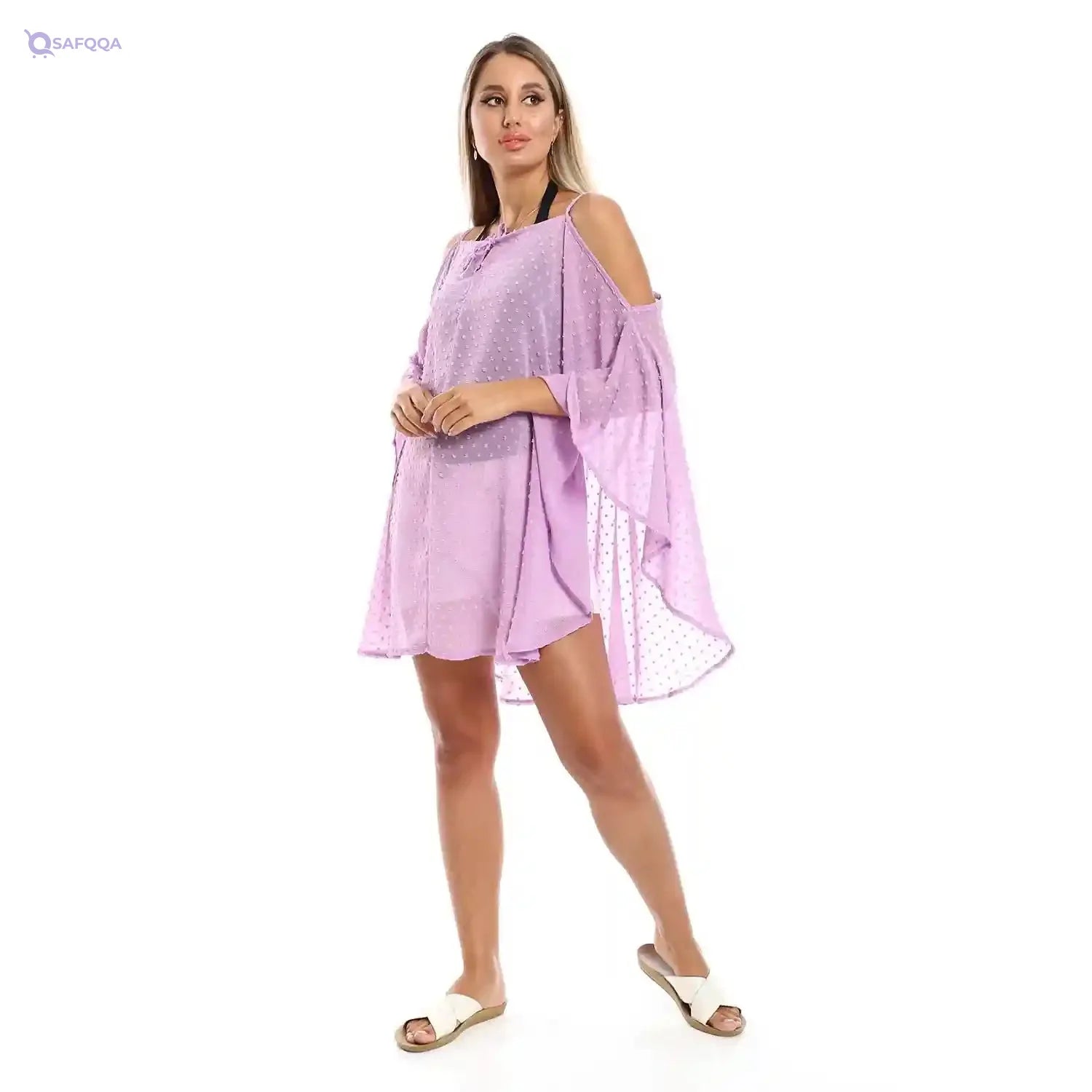 JAMILA Women Self Stitches Sheer Cover Up OUTERWEAR - Safqqa Egypt