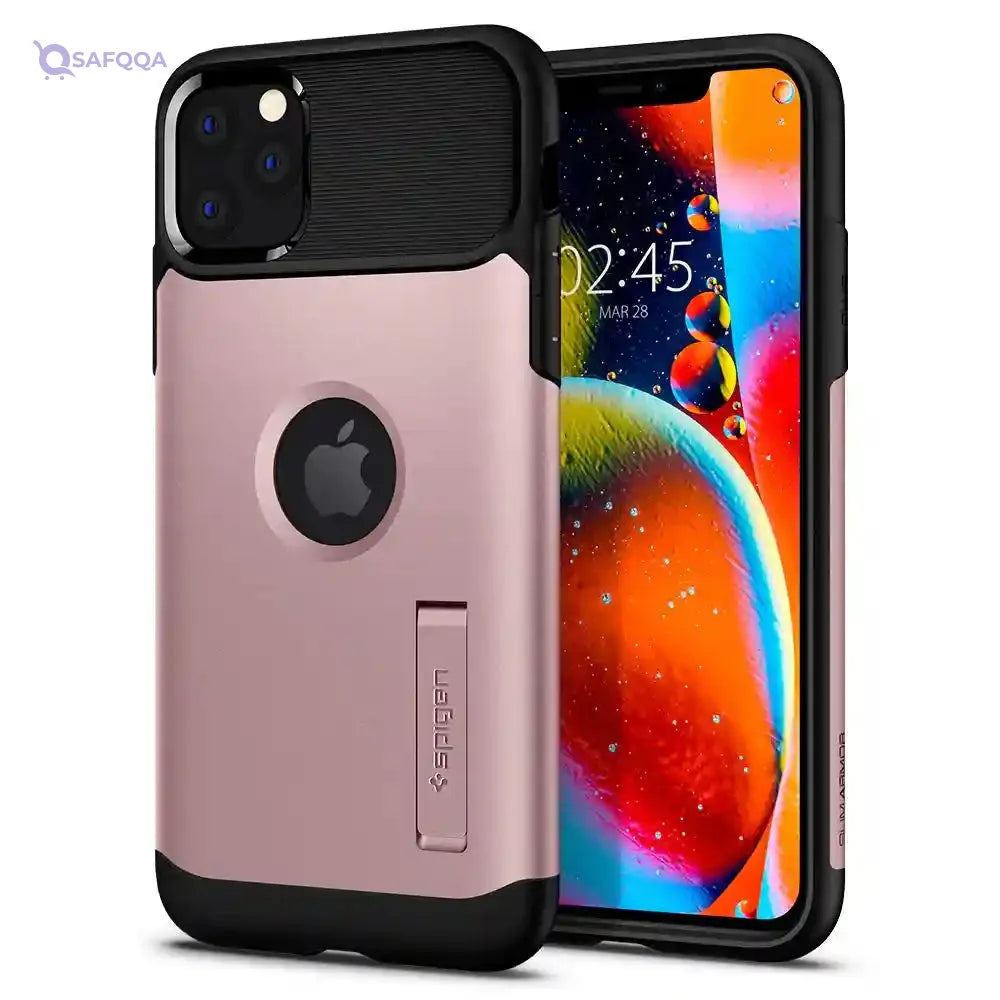 Spigen 077cs27101 slim armor back cover for iphone 11 pro mobile phone - rose gold - Safqqa Egypt