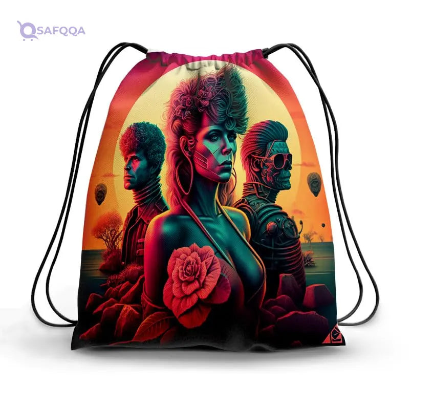 TAT DRAWSTRING BAG - 909, MultiColor, Large - Safqqa