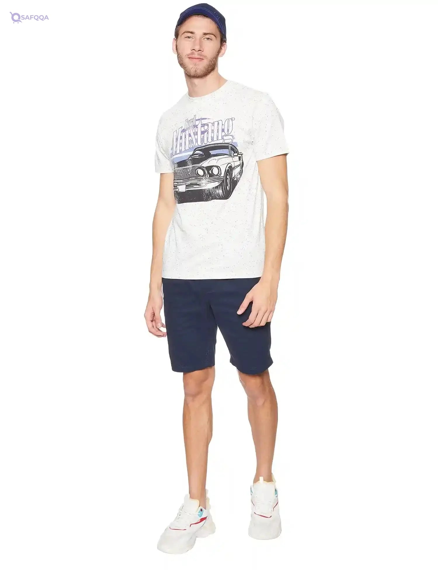 Matalan Men’s Cotton Car-Print Crew-Neck T-Shirt – Casual Everyday Style - Safqqa