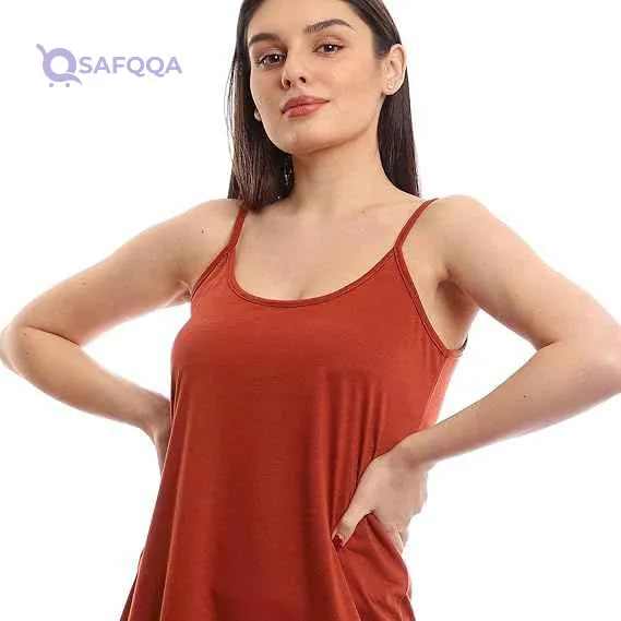 offcliff Women Comfy & Solid Ruffle Slip On Sleepshirt - Safqqa Egypt