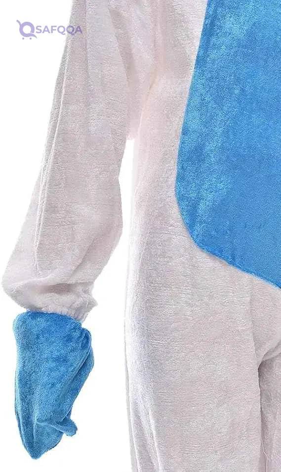Fabric Rabbit Costume with Rabbit Mask for Kids - White & Blue (Size M) - Safqqa Egypt