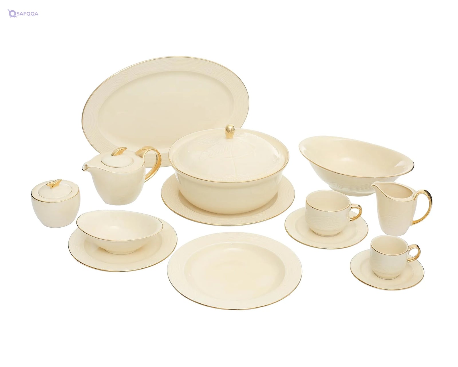 ROSA Dinner Set ,57 Pieces Durable and elegant tableware design - Safqqa