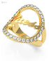 Guess UBR20050-54 Stainless Steel Stone Front Logo Ring for Women - Gold - Safqqa