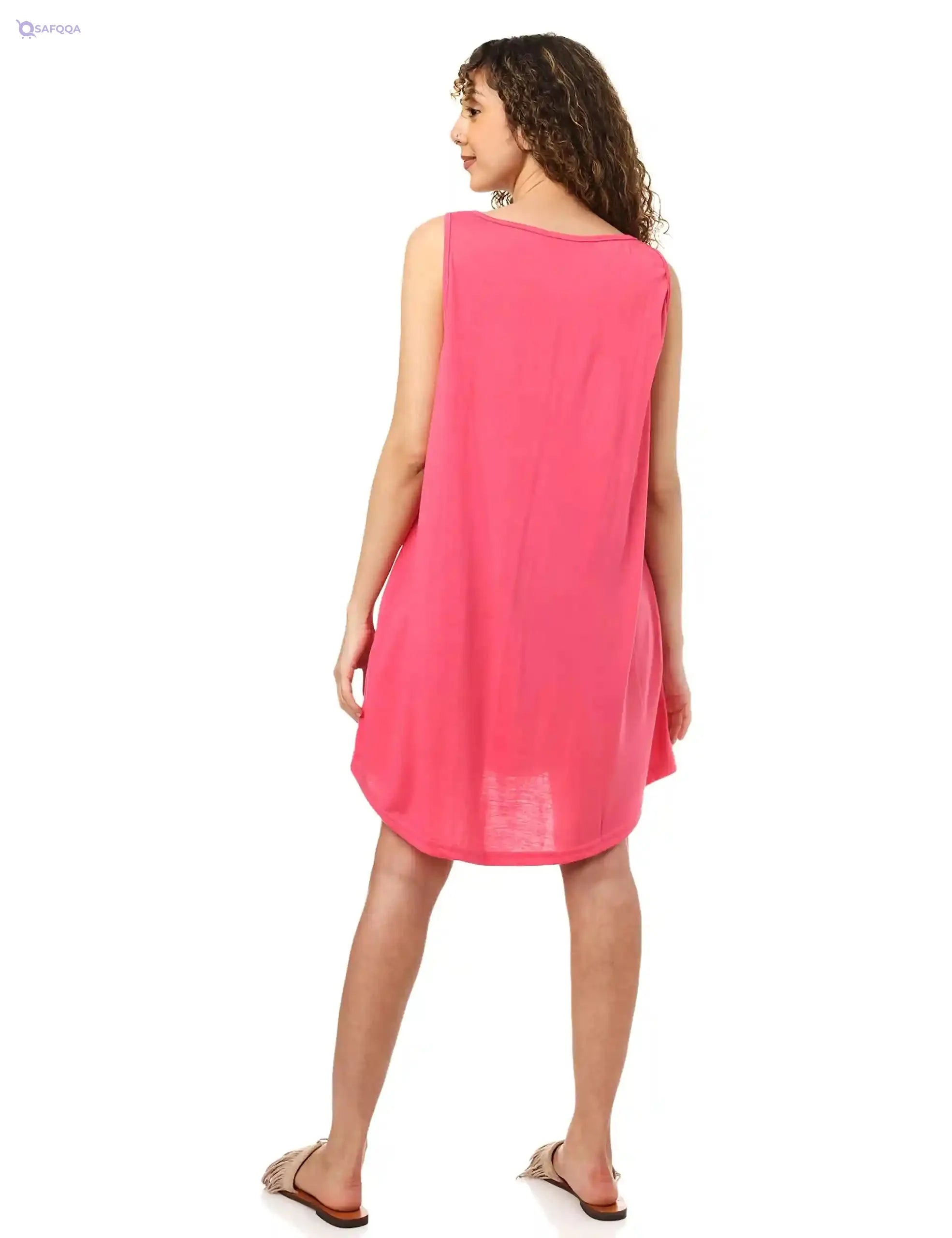 JAMILA Women Women Sleevless Short Dress With 2 Pockets DRESS - Safqqa Egypt