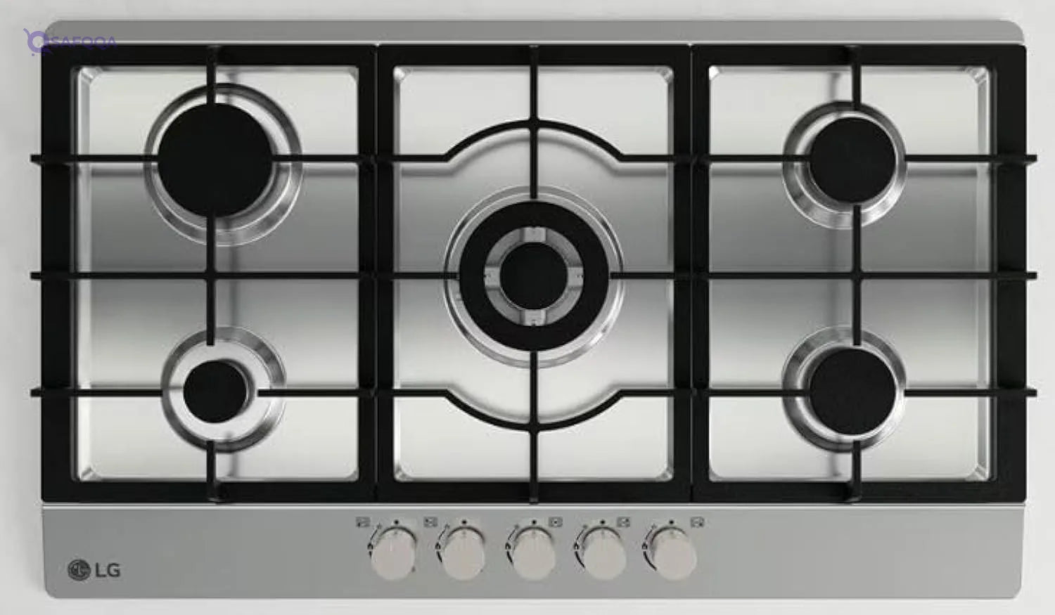 LG Built-In Gas Cooktop 90 cm with 5 Burners – Stainless Steel - Safqqa