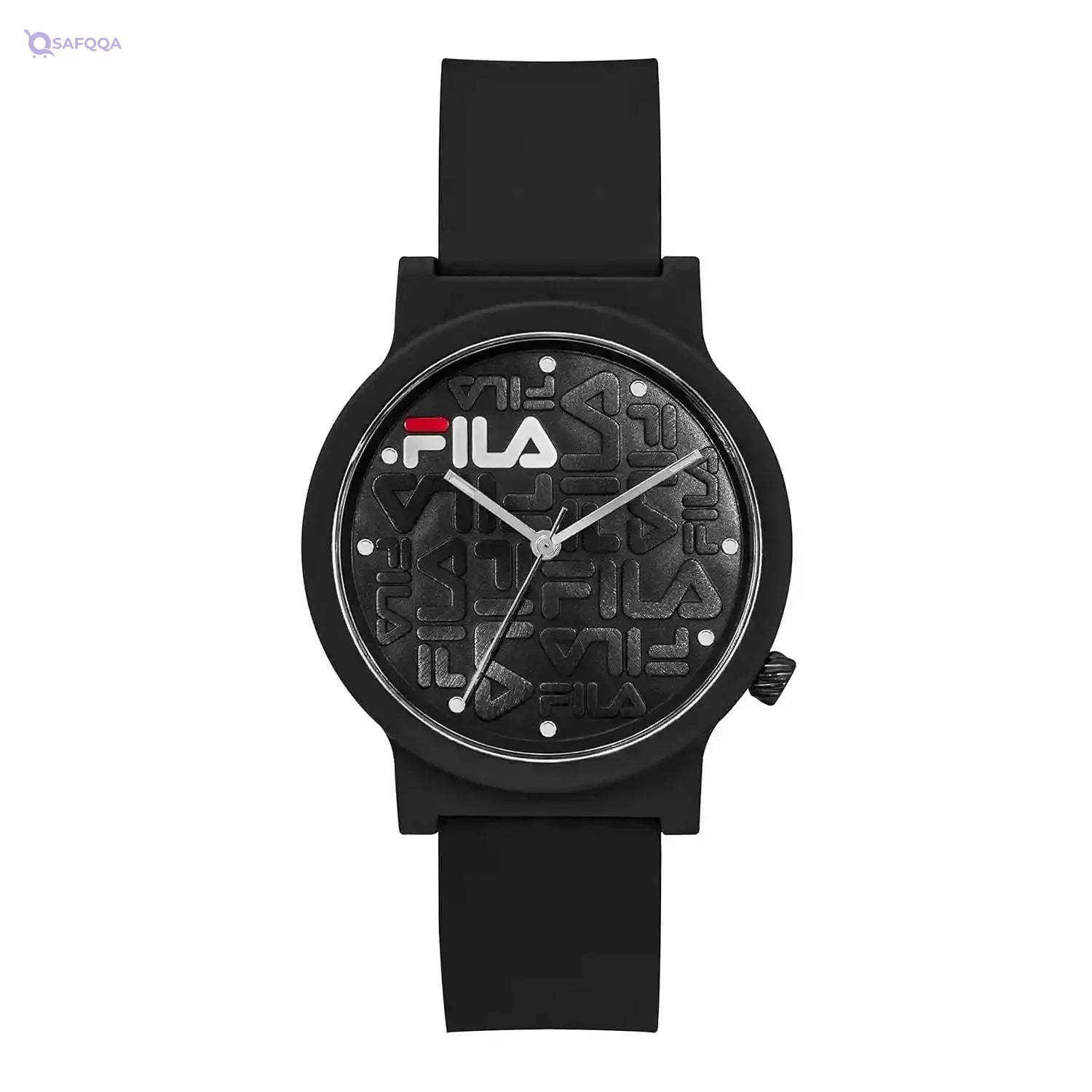 Fila Watch for Men, Japanese Quartz Movement, Analog Display, Black Silicone Strap - Safqqa