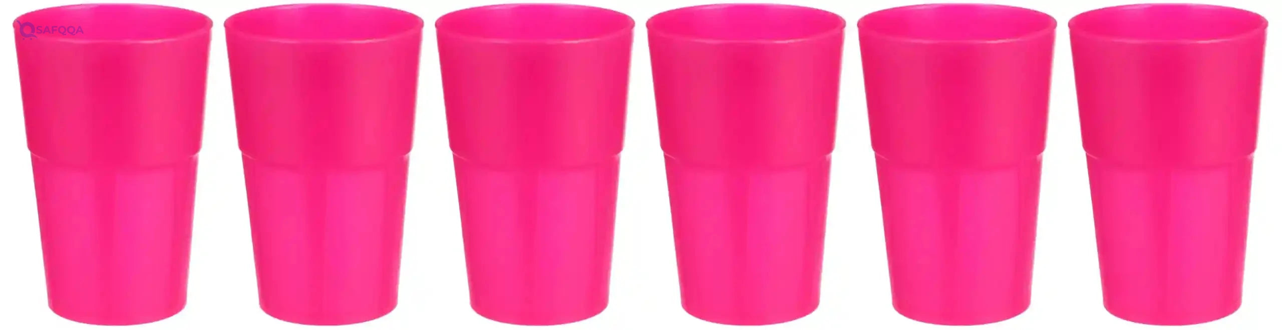 MOJITO DESIGN Box of Cocktail Cups, Plastic, Fucsia Fluo, 0.35 Litre, 6 Pieces - Safqqa