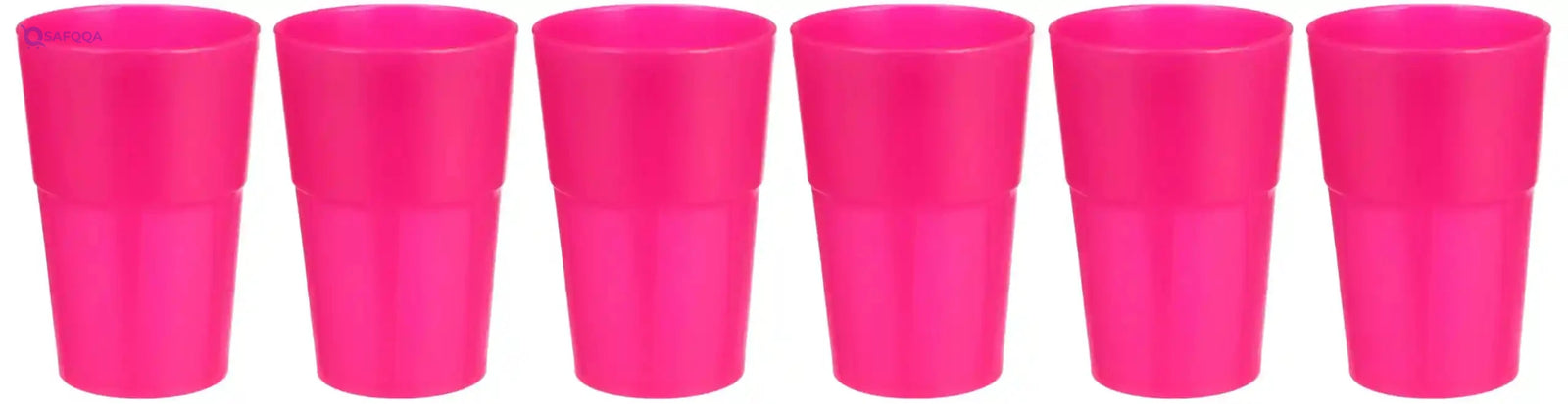 MOJITO DESIGN Box of Cocktail Cups, Plastic, Fucsia Fluo, 0.35 Litre, 6 Pieces - Safqqa