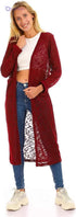 JAMILA Women’s Long Open Neck Cardigan Sweater - Safqqa