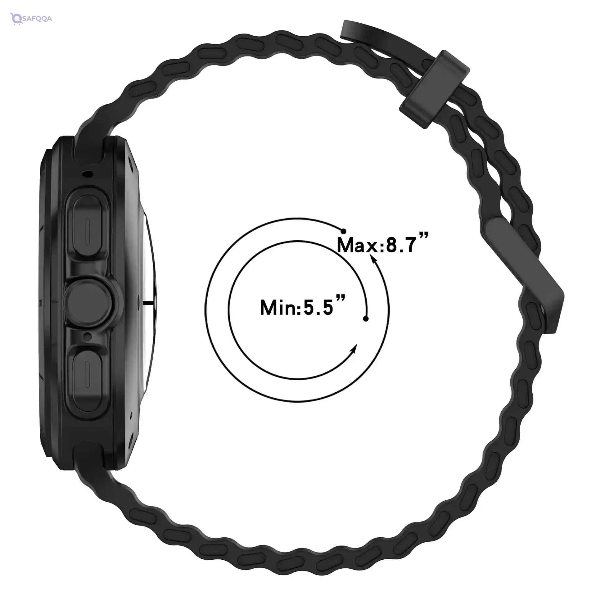 Printme Compatible Silicone Sport Band for Samsung Galaxy Watch 7 Ultra 47mm – Replacement Strap - Safqqa