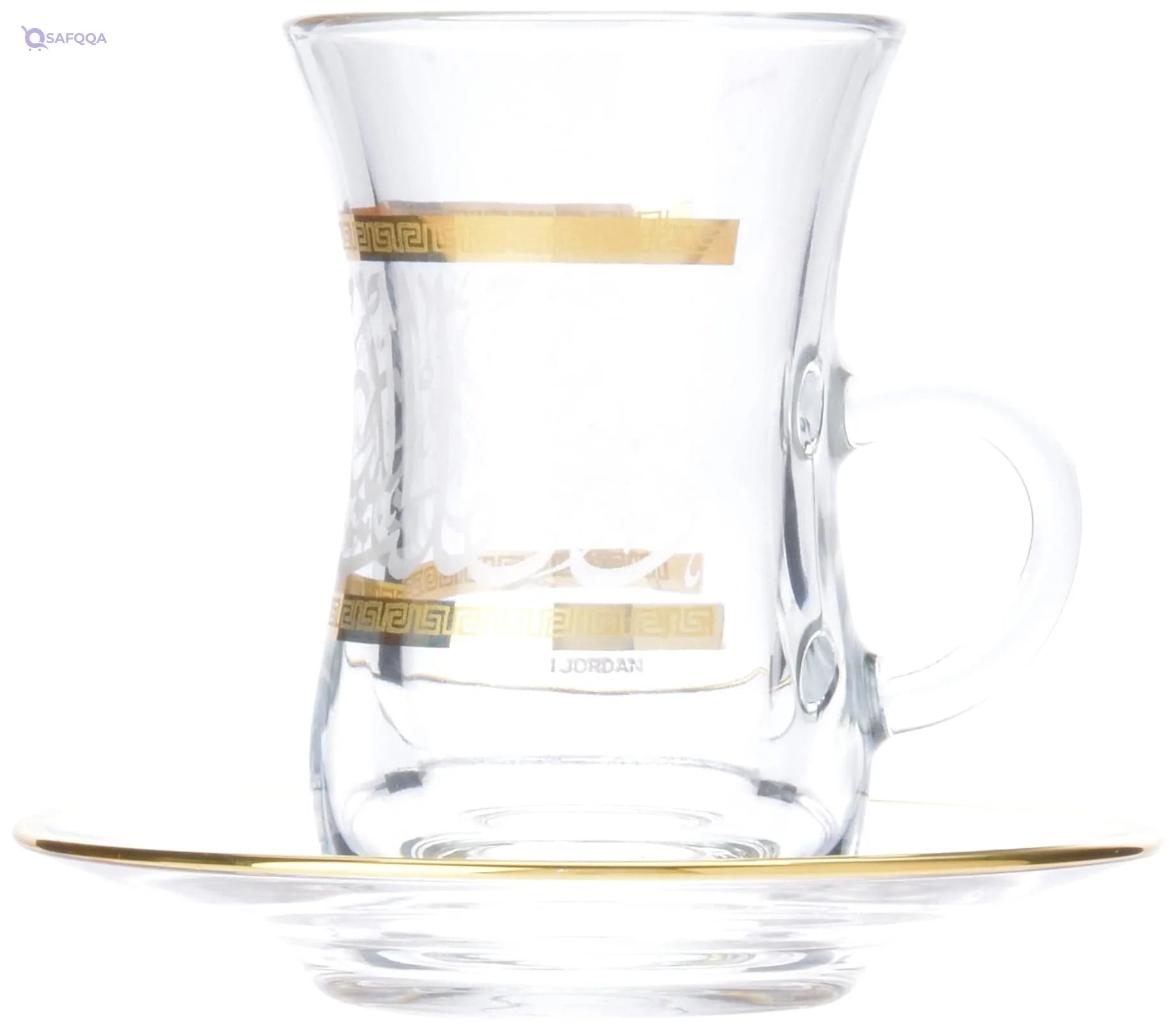 Dimlaj Glass – Lulu Set of 6 Tea Cups & Saucers – 150 ml - Safqqa