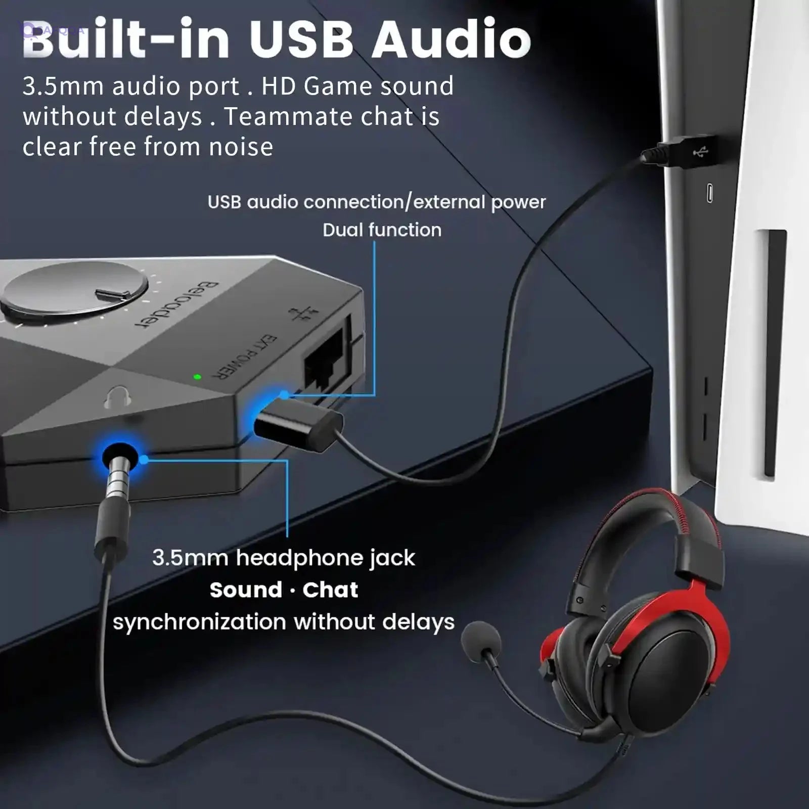 Beloader Pro PS5 Adapter with Network Port and Volume Adjustment Function Pro Adapter for PS5 All Games，USB Adapter for Max Controller Emulator. - Safqqa