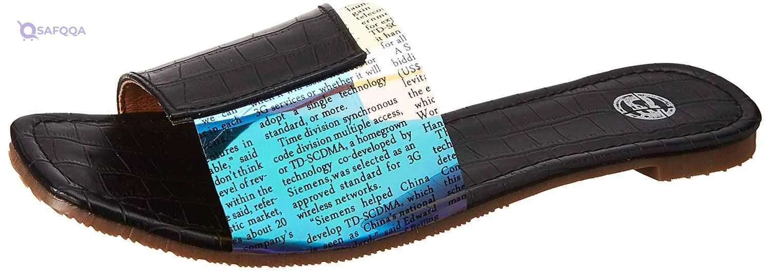 Club Aldo Letter Print Square Toe Slides for Women - Safqqa Egypt