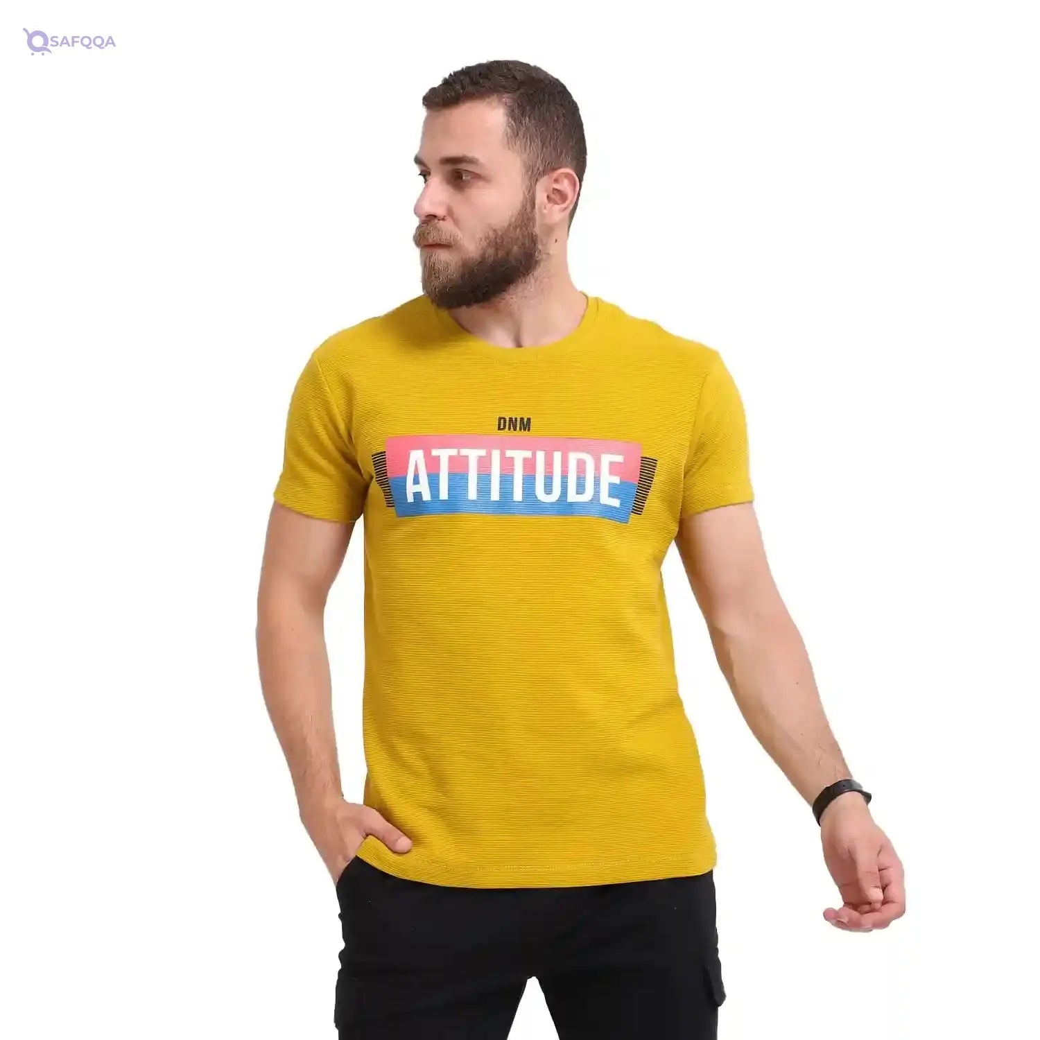 White Rabbit T-shirt Round Neck"Heaven" Print Casual Tee for Men's - Safqqa Egypt