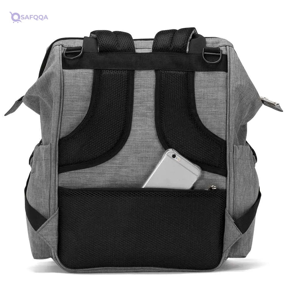 TEKNUM Double Baby Stroller Pram + Diaper Bag wt Stroller Hooks & Changing Mat + Pouch Wide Seat and Canopy Big Basket 5 Point Seat Belt Cushioned Seat (6-36 Months ) -Dark Grey - Safqqa