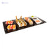 Restaurantware-Voga 10 x 20 Inch Serving Plates, 4 Rectangle Charcuterie Boards - Premium, Mimics The Look Of Slate, Black Melamine Serving Platters, Serve Appetizers Or Desserts, For All Occasions - Safqqa