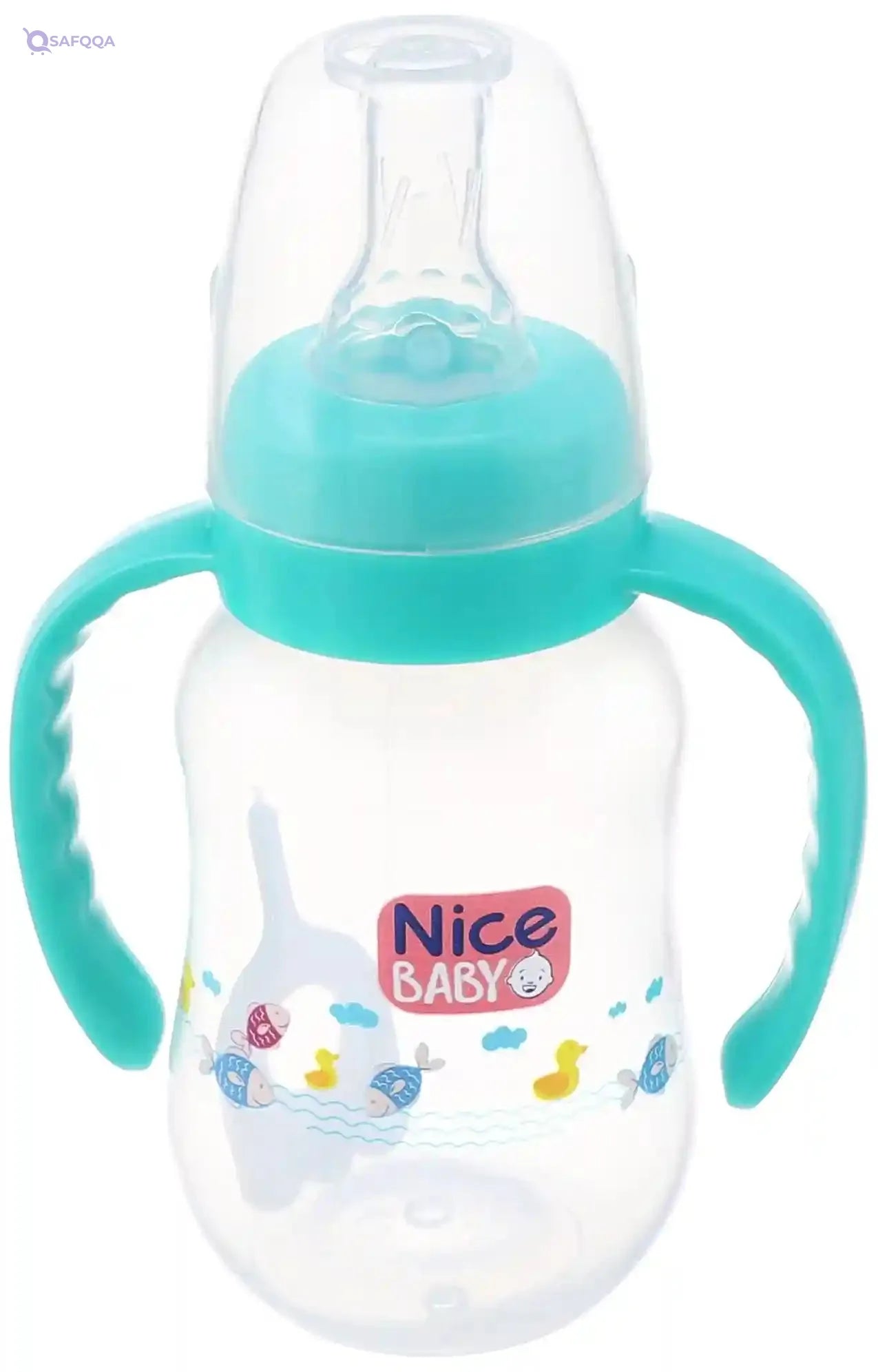 Nice baby feeding bottle with hand 150ml green - Safqqa