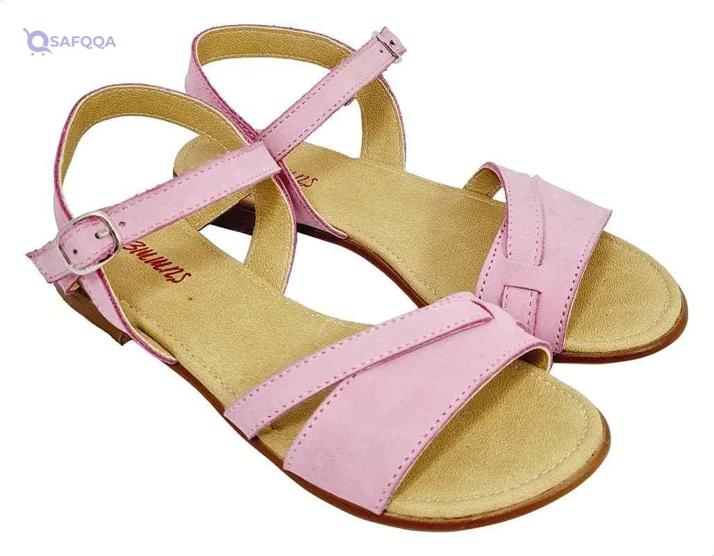 Summer Slingback Velcro Closure Flat Sandals for Girls- No Box - Safqqa Egypt