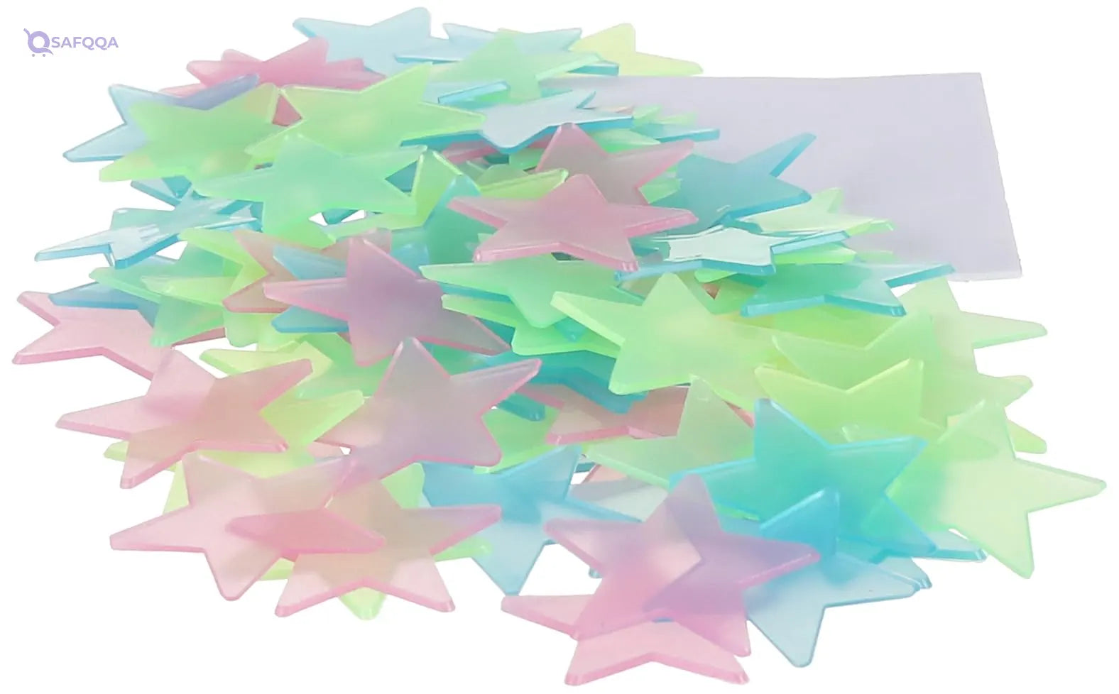Generic Luminous plastic star-shaped stickers, 100 pieces - Safqqa