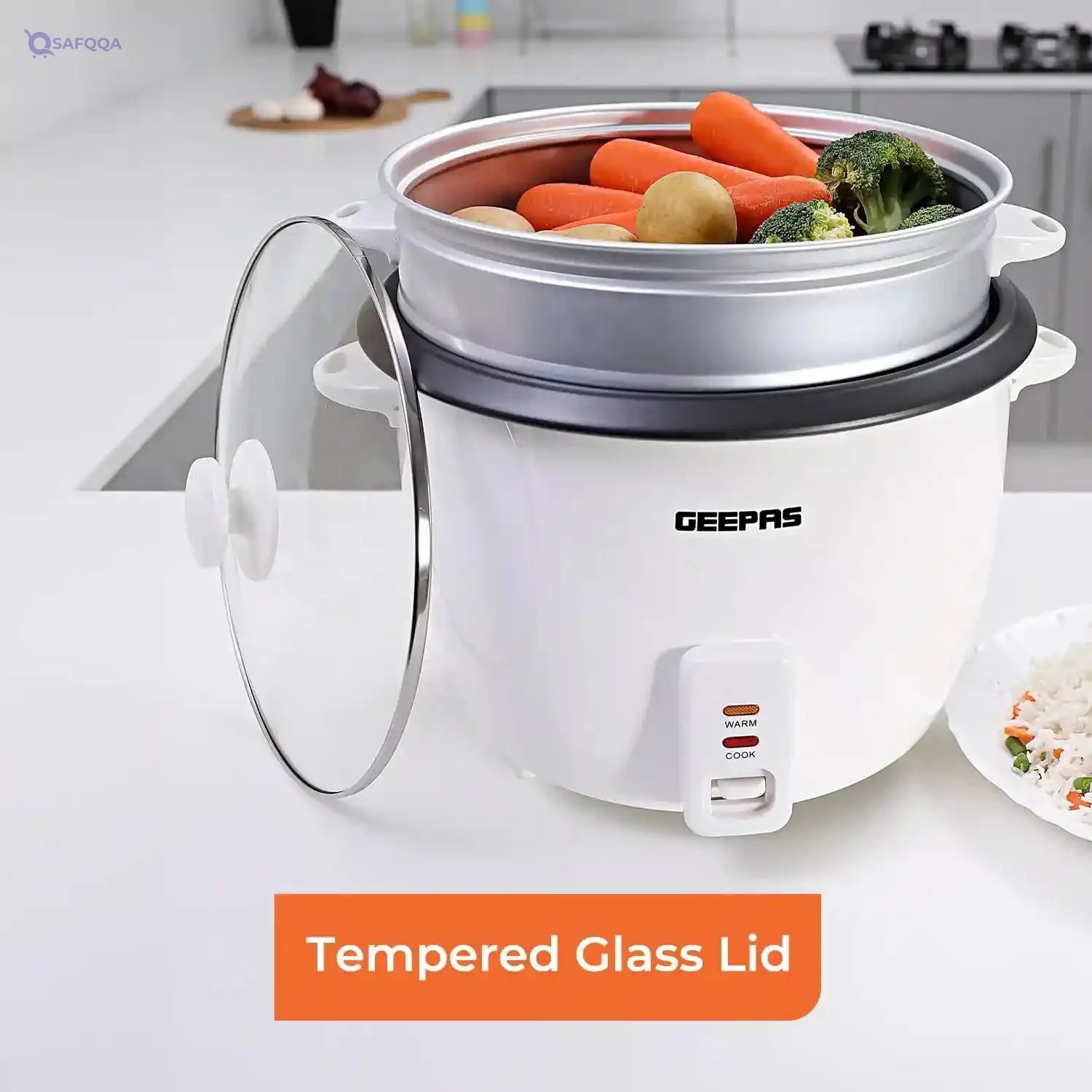 Geepas 0.6 Liter Electric Rice Cooker, - Safqqa Egypt