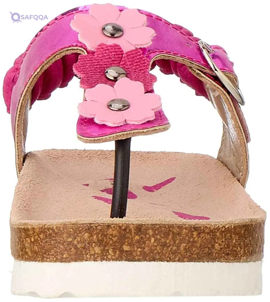 Bellino Flower Embellished Elastic Back Strap Thong Sandals for Girls- Damage Box - Safqqa Egypt