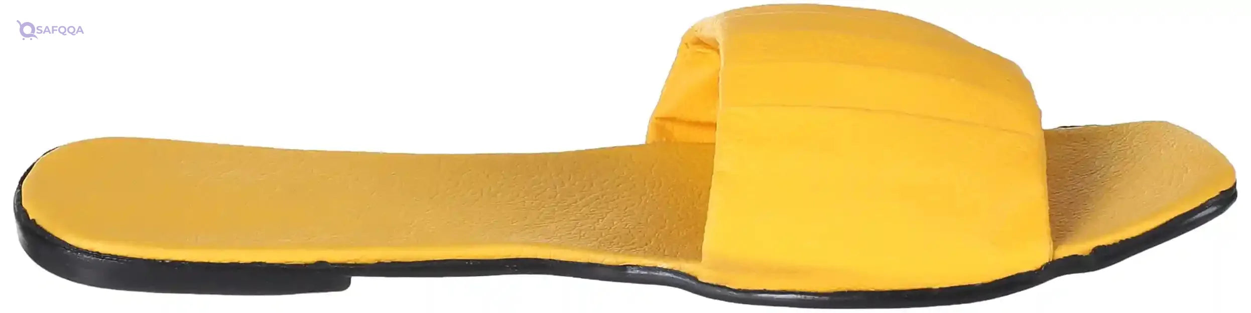 OX Faux Leather Yellow Slides OX005 For women, - Safqqa Egypt