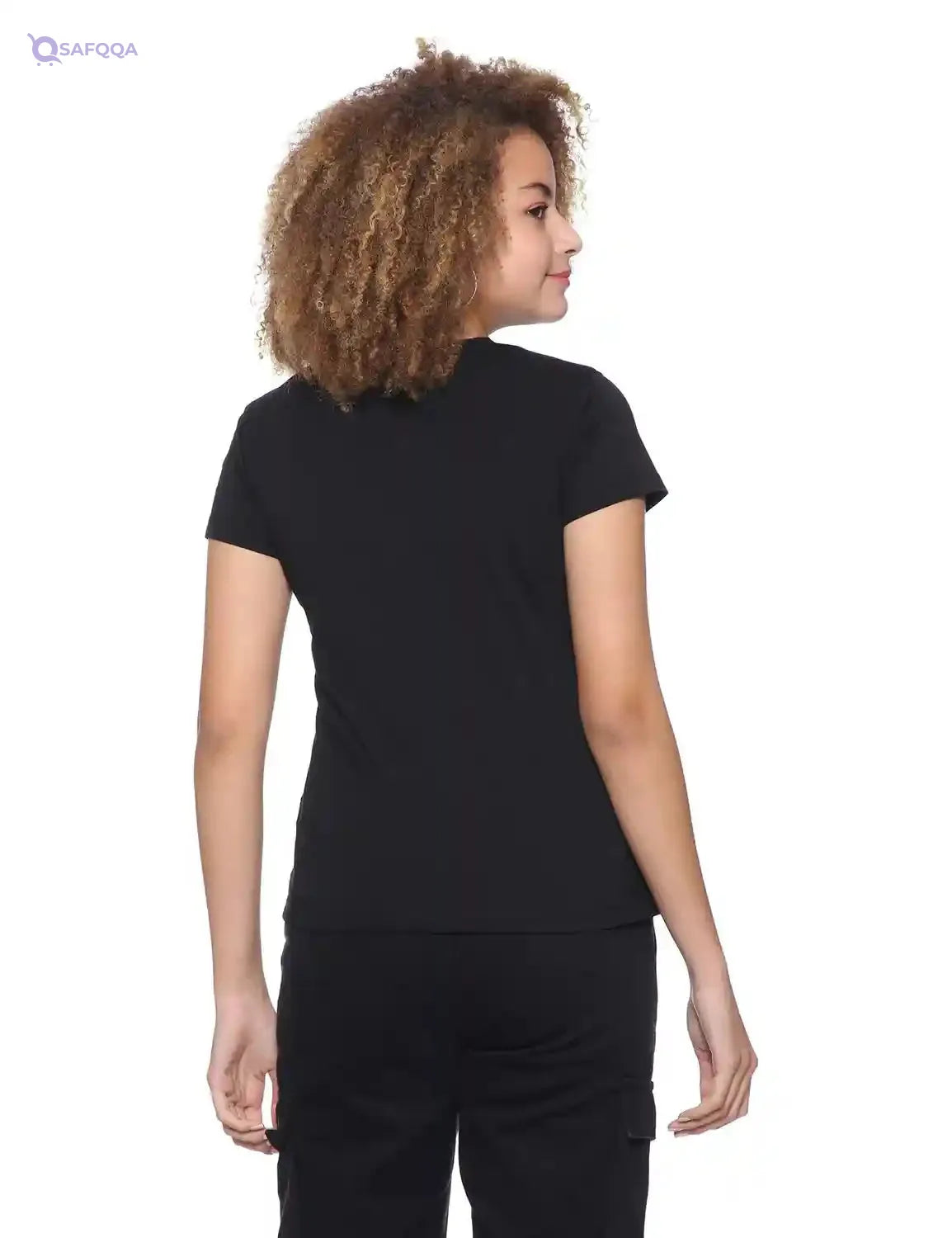 Splash Front Sequin Short Sleeves Crew Neck T-shirt for Women - Safqqa Egypt