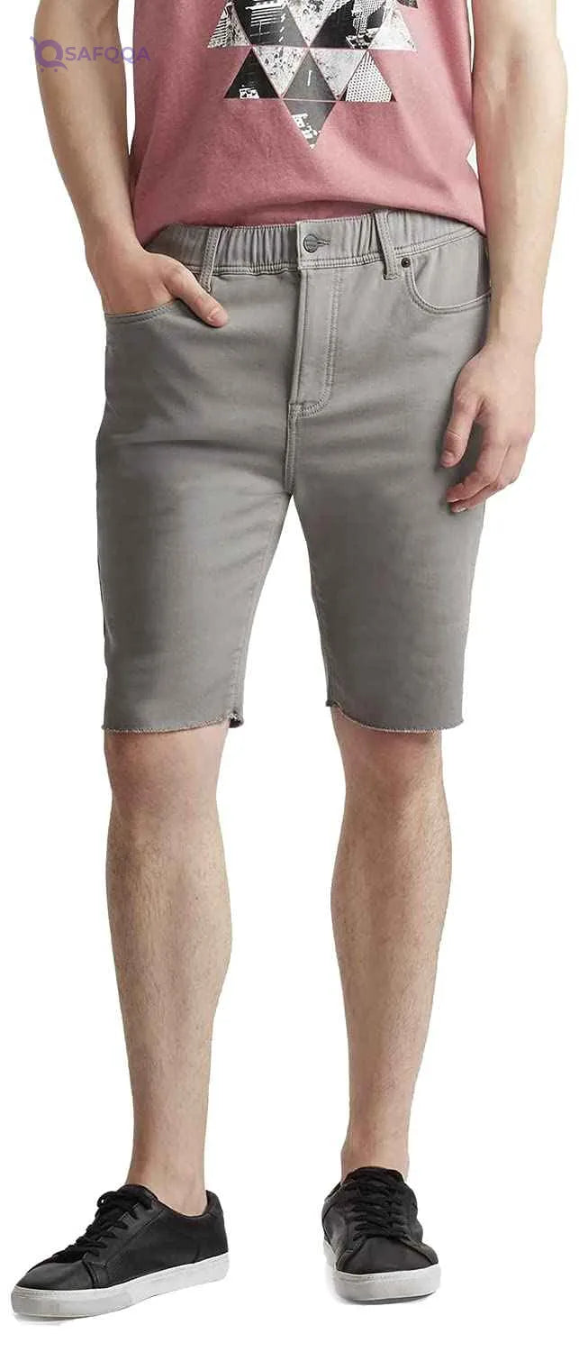 AEROPOSTALE Elastic Waist Raw Hem Flat Front Shorts for Men - Safqqa Egypt
