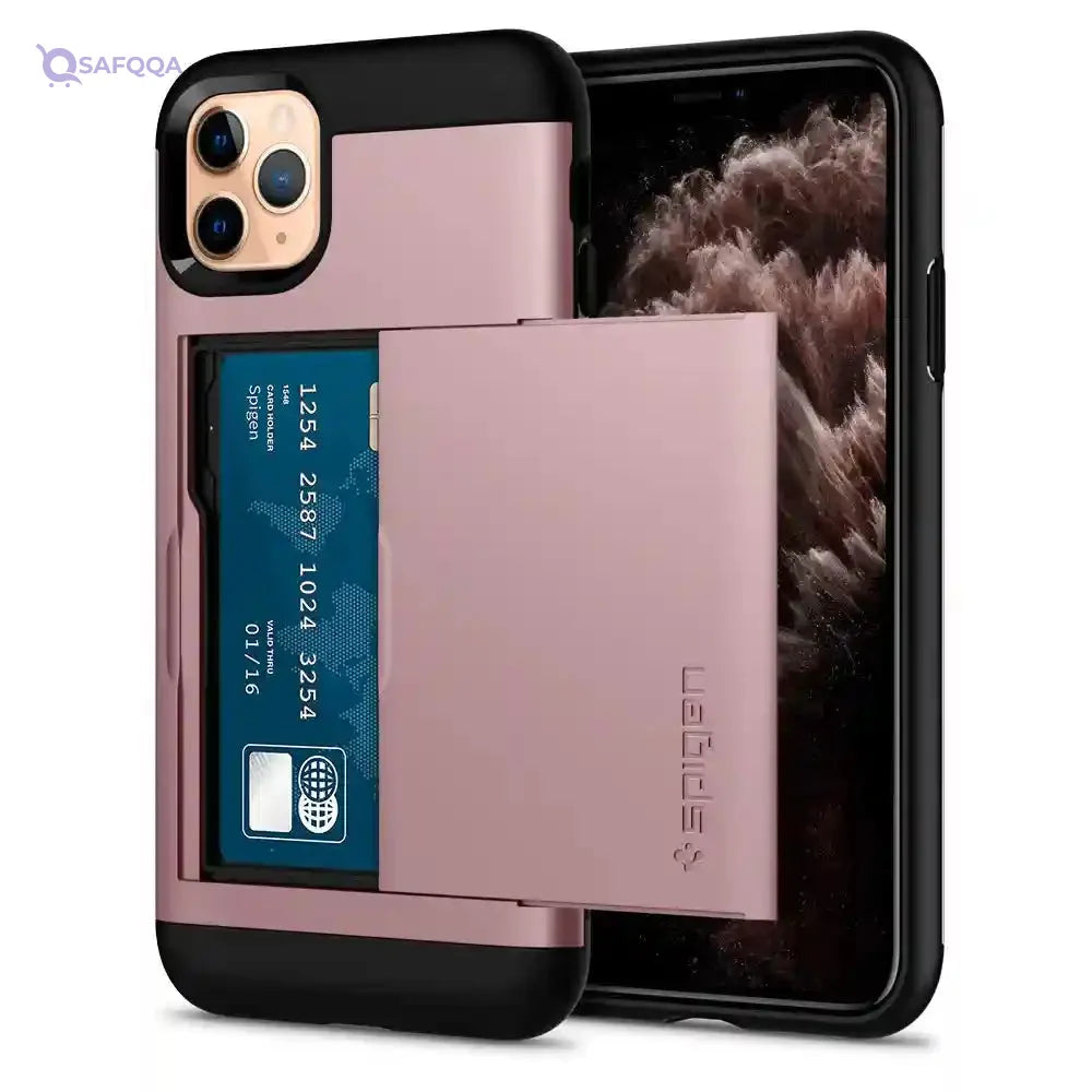 Spigen 077cs27445 slim armor cs back cover for iphone 11 pro mobile phone - rose gold-5.8 inches - Safqqa Egypt