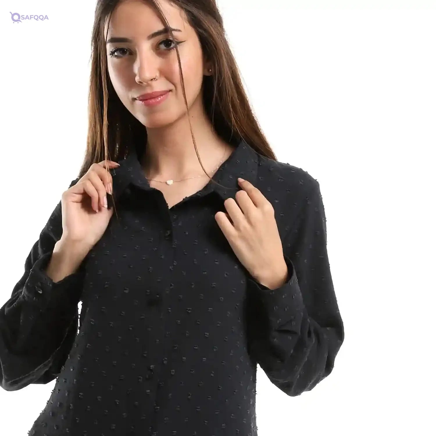Jamila Women Self Stitches Tunic with Sided Slits - Safqqa Egypt