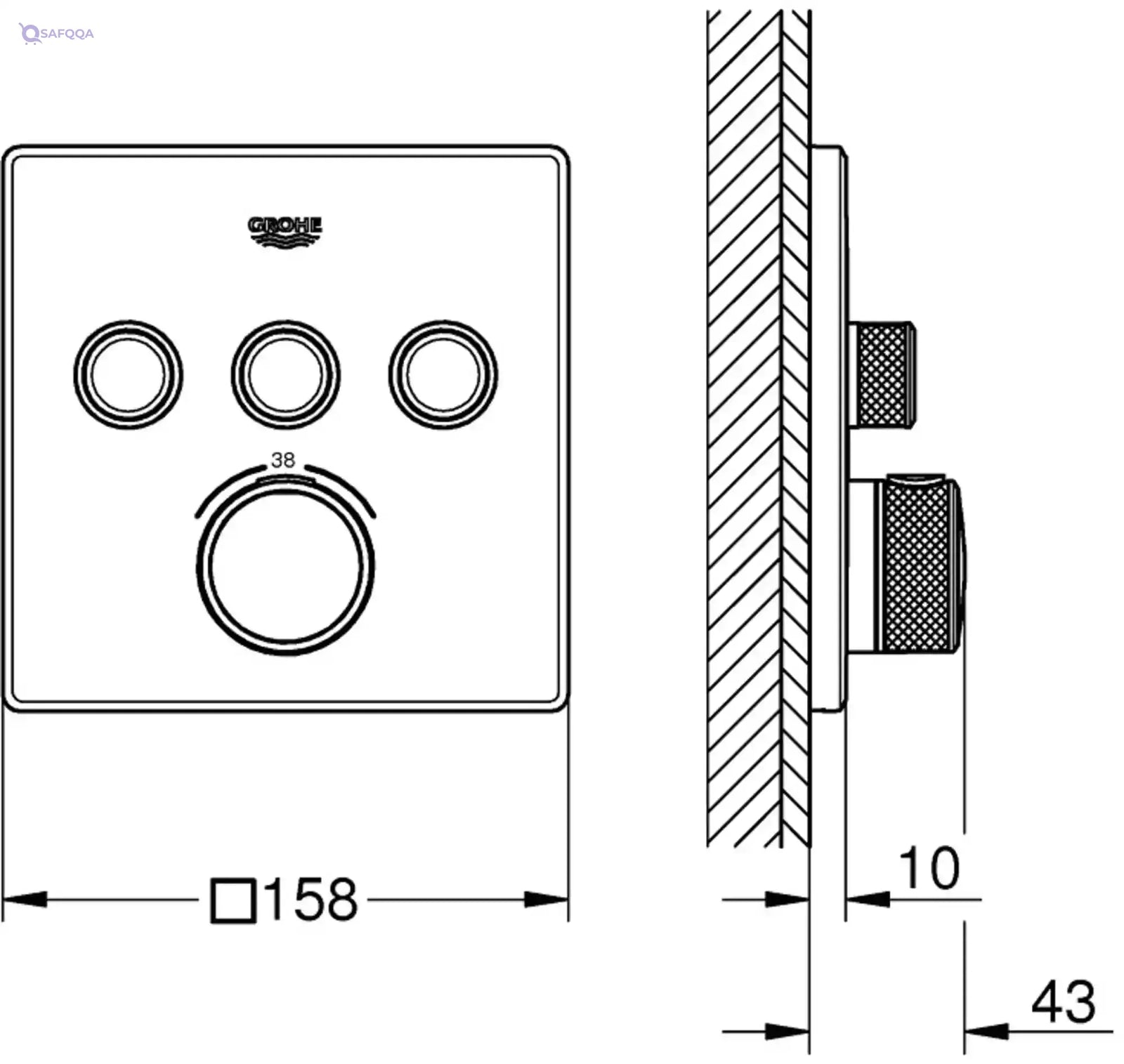 Grohe 29126000 -Touch On Faucets Smart Control  for concealed installation with 3 valves - Safqqa
