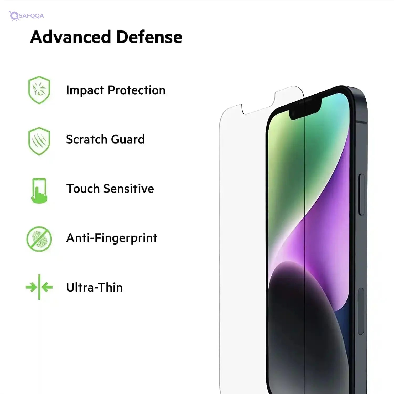 Belkin 2-Pack Tempered Glass Screen Protector – iPhone 14 Plus/13 Pro Max, 9H Hardness, Easy Bubble-Free Installation - Safqqa Egypt