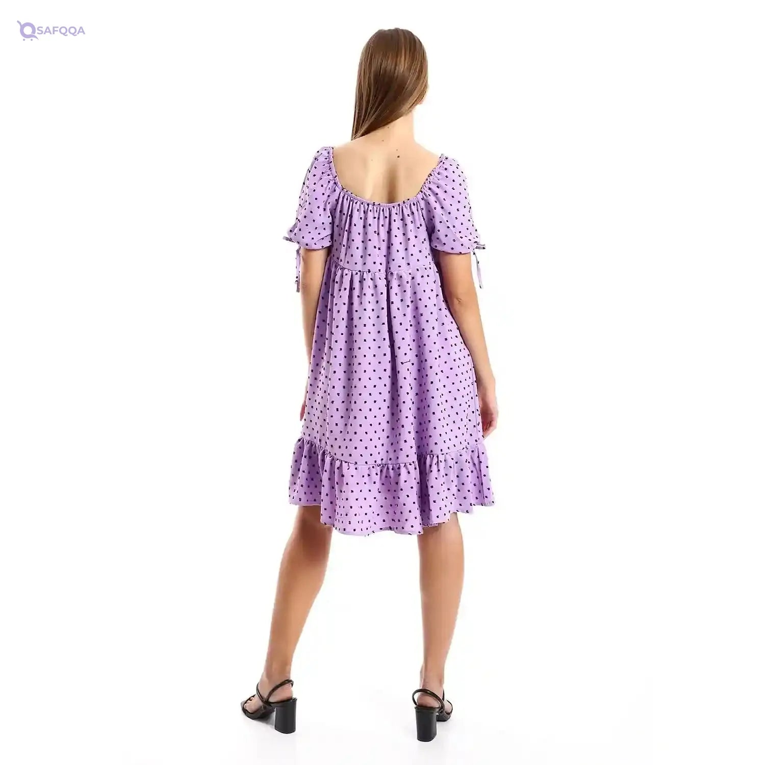 JAMILA Women Self Stitched Square Collar Tiered Tunic - Safqqa Egypt