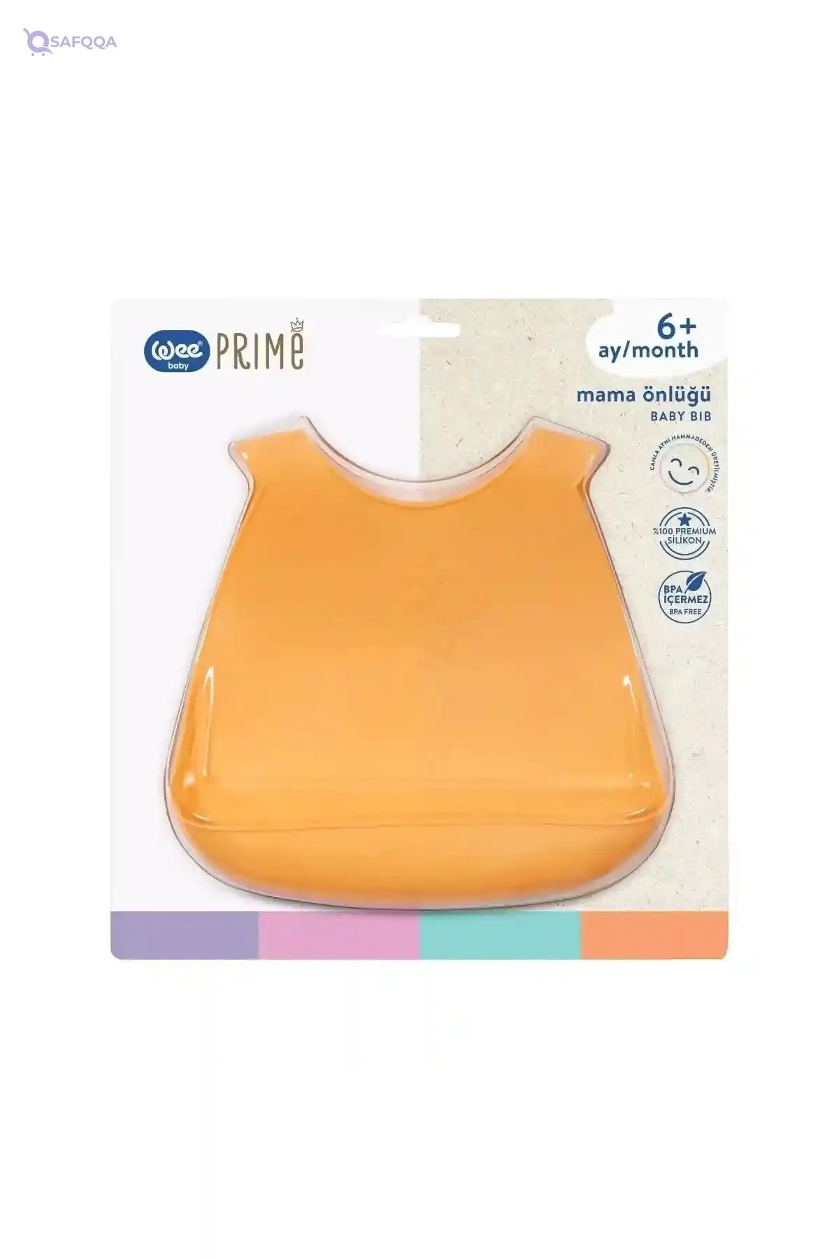 Wee Baby Prime (Silicone Bib + Silicone 2 side spoon and fork), fully silicone - Safqqa