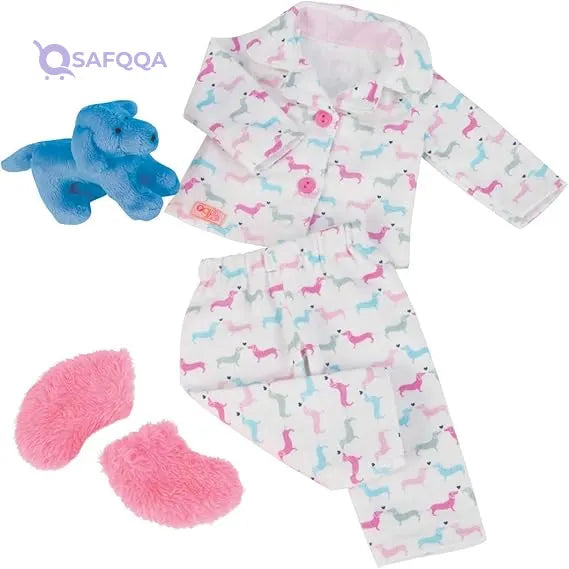 Our Generation Teckel Dog & Counting Puppies Pajama Outfit for 18" Dolls - Safqqa