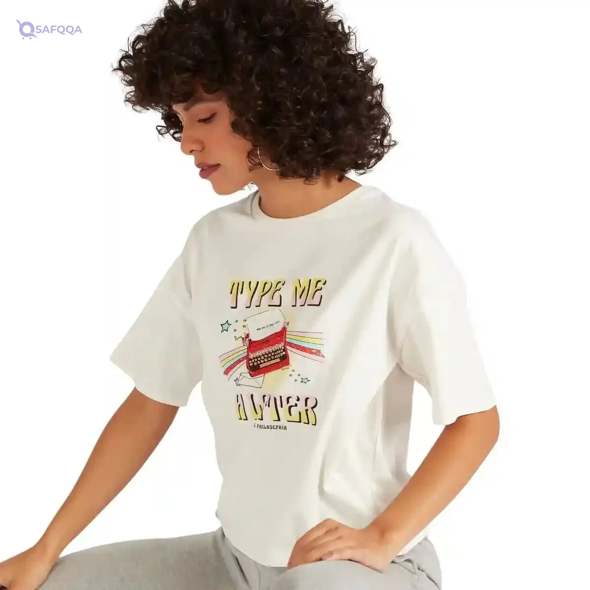 Splash T-Shirts For Women, White- - Safqqa Egypt