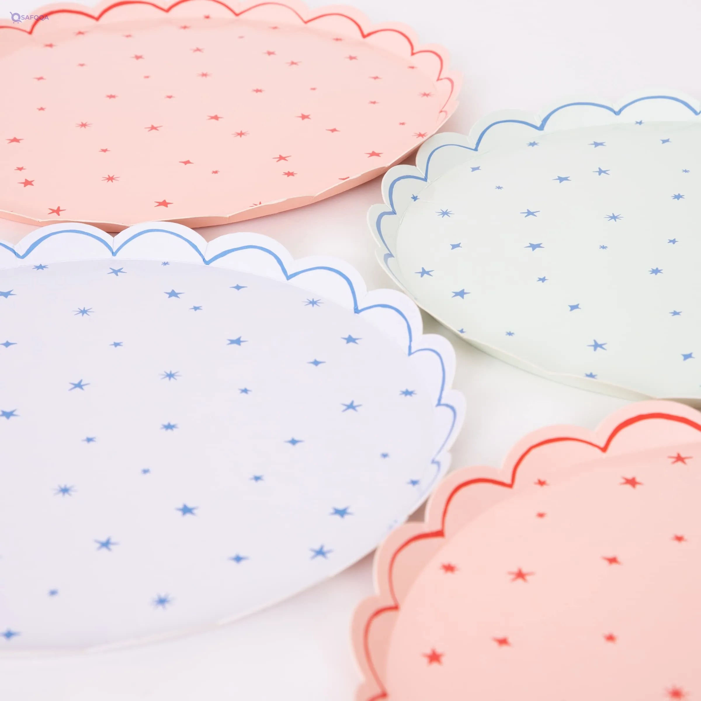 Meri Meri Colorful Star Party Plates – Pack of 8 - Safqqa