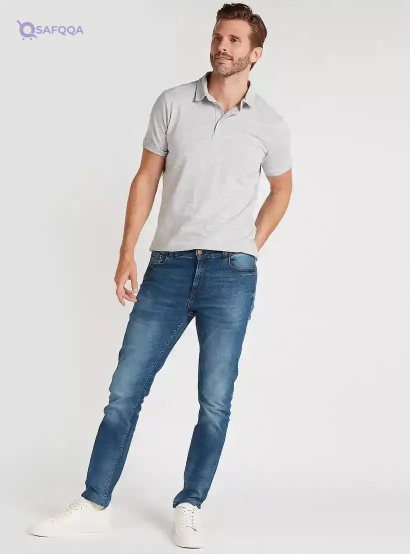 Solid Polo Shirt with Short Sleeves - Safqqa Egypt