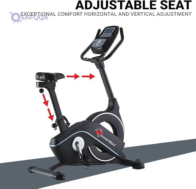 PowerMax Fitness BU-900 Magnetic Upright Bike for Adults, Home Use - Safqqa
