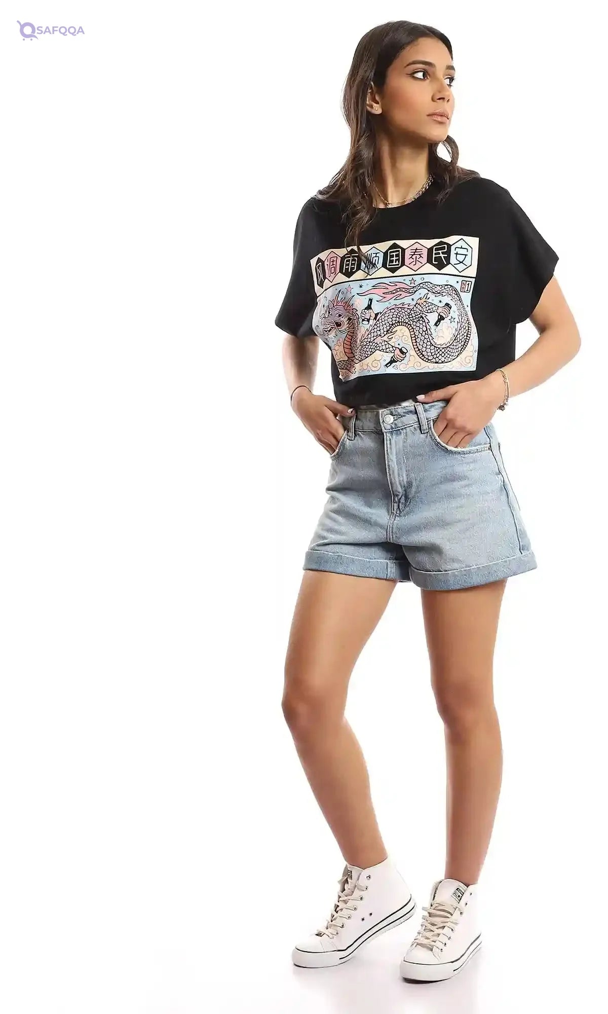 Ravin womens Ravin Women Loose Fit Printed Short Sleeves T-Shirt - Safqqa Egypt