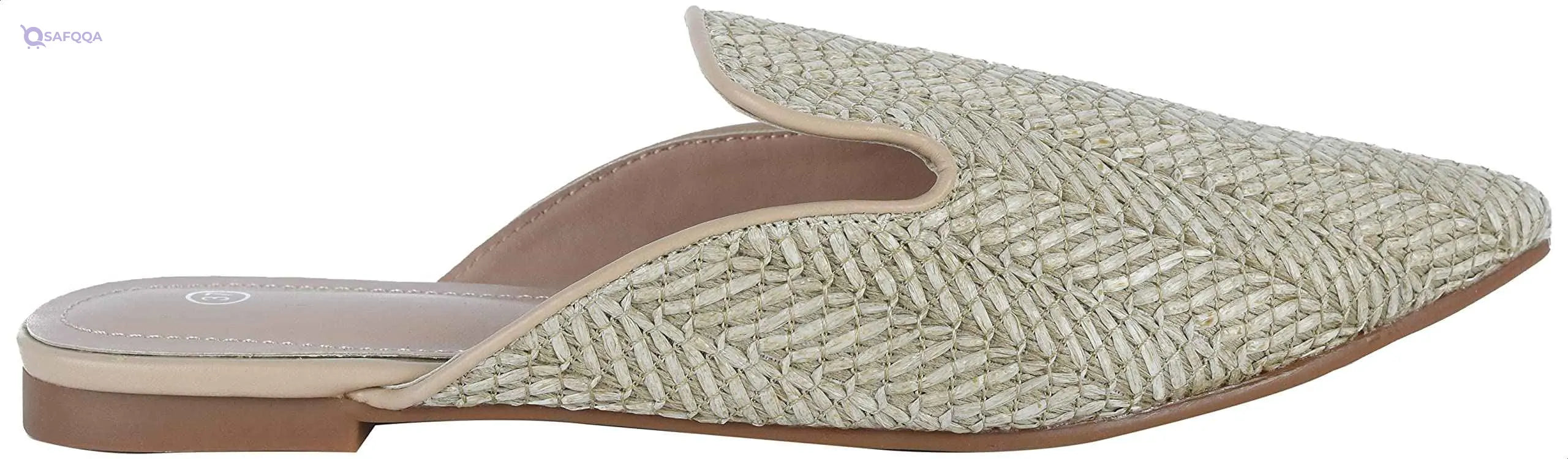 Pixi Straw Pointed-Toe Flat Mules for Women - Safqqa Egypt