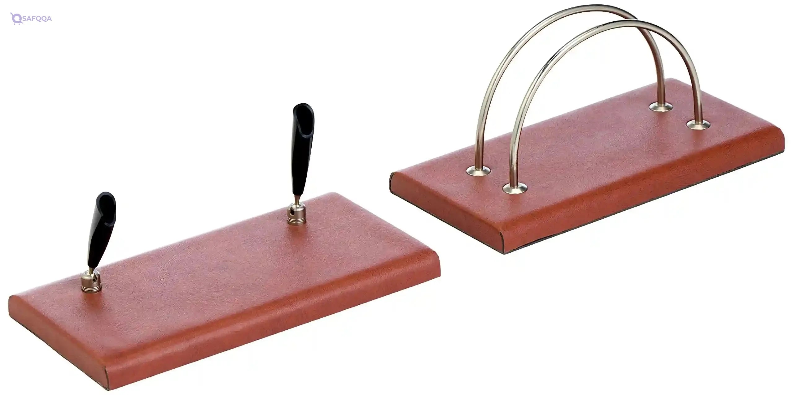 Orna desk set, leather, brown, 6 pcs, - Safqqa