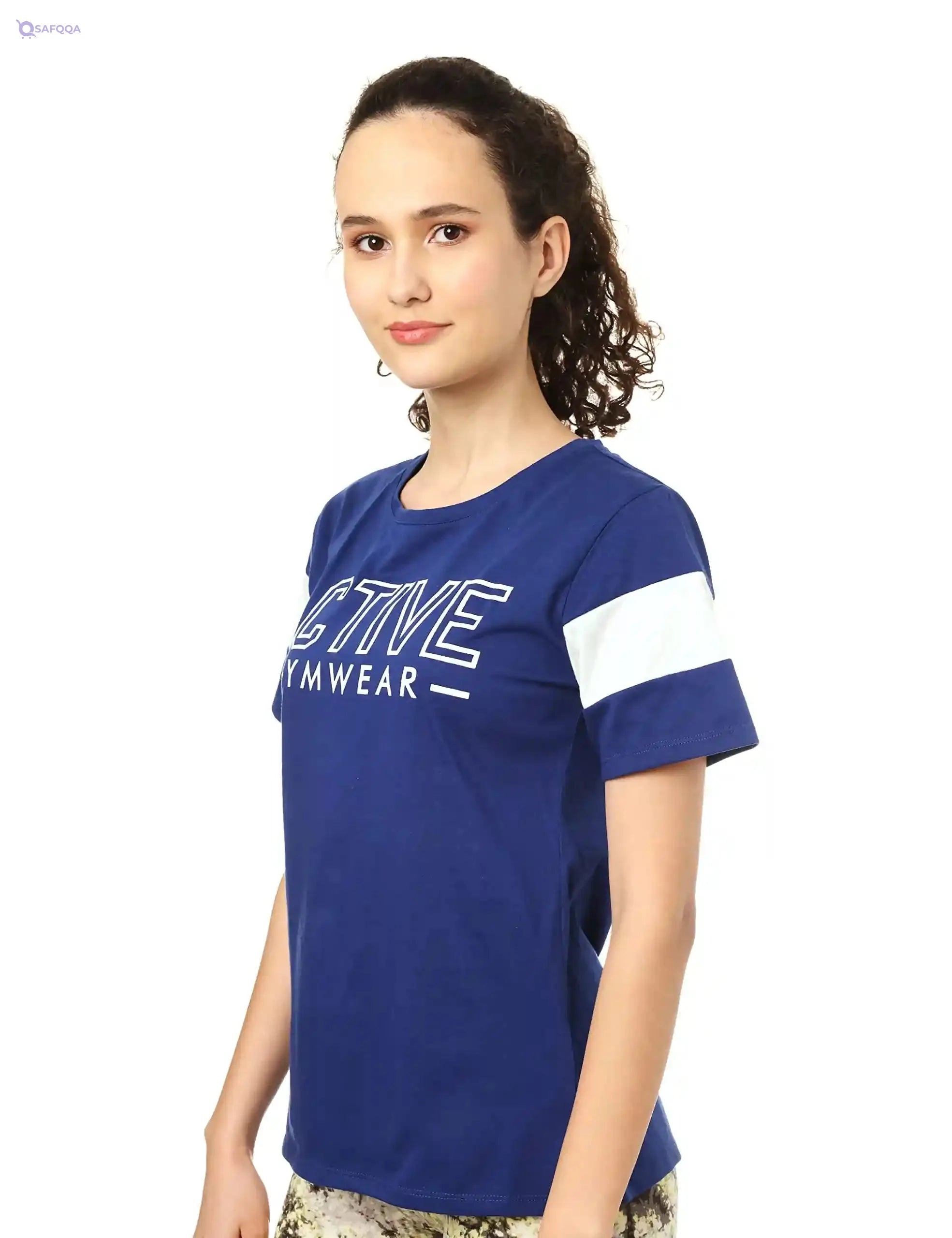 Splash Front Print Short Sleeves T-Shirt for Women - Safqqa Egypt