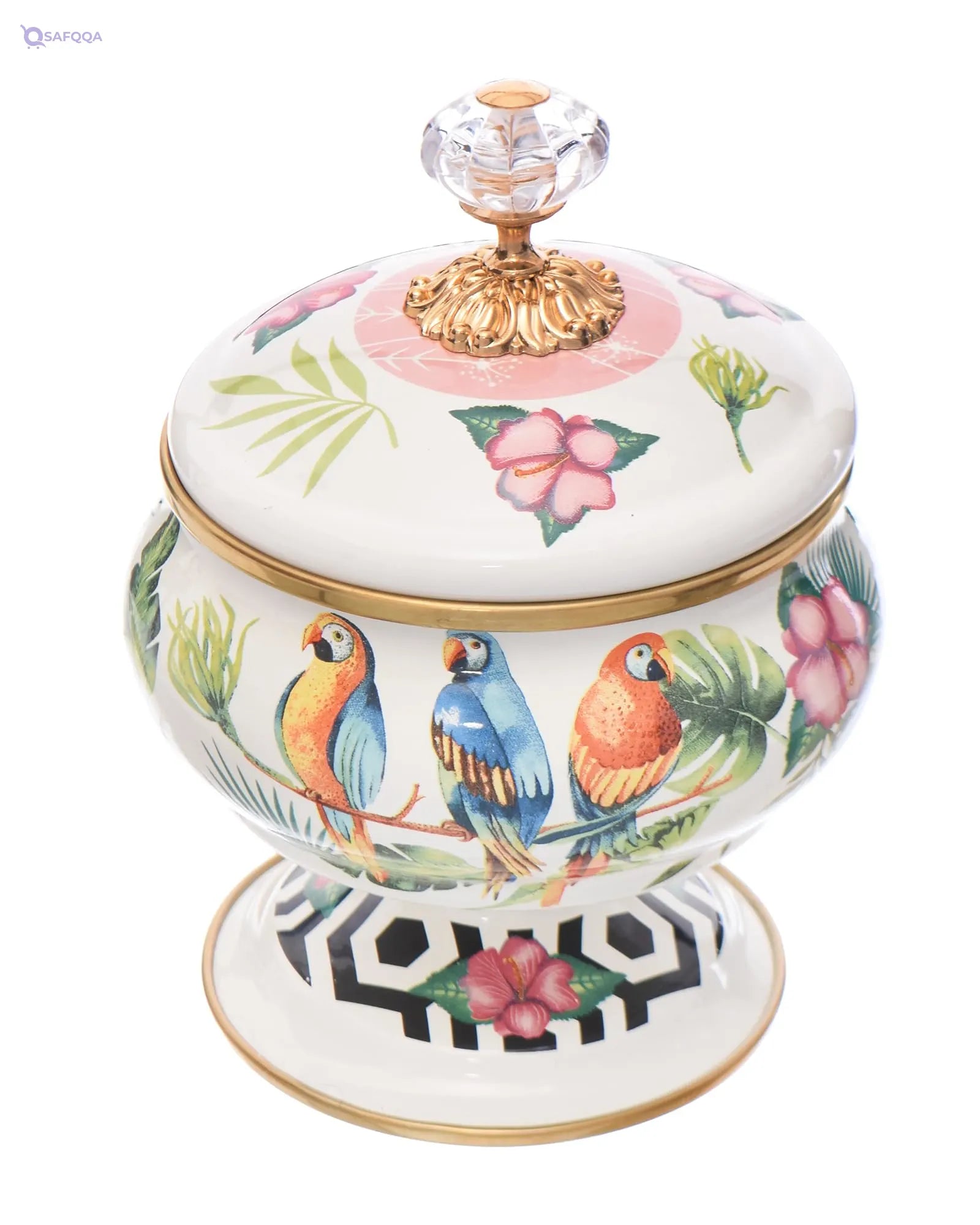 Avsar Decor Enamel Sugar Bowl with Lid - Safqqa