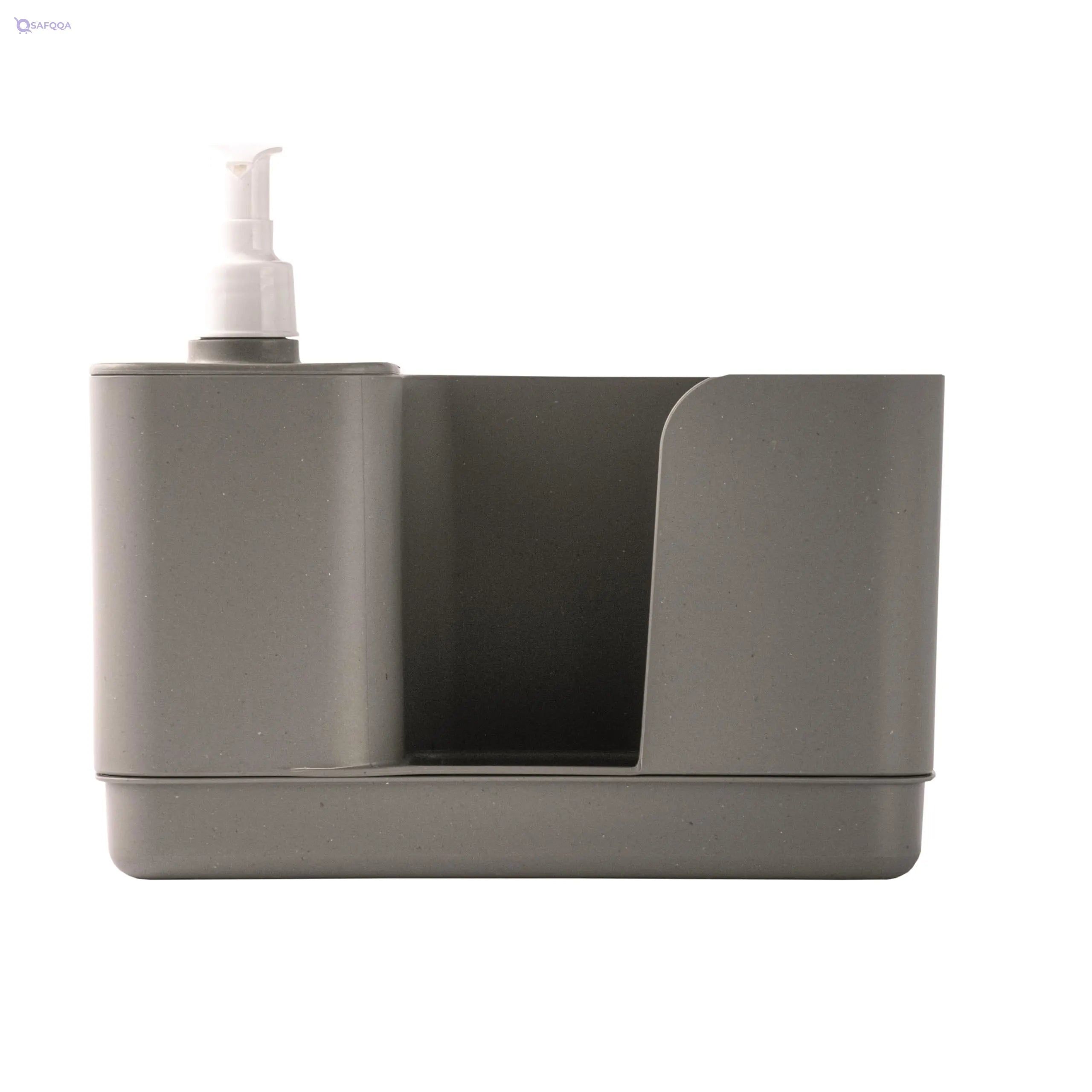 Snips Riordinello grey, sponge holder with dispenser, grey sink organizer, storage box for utensils 21 x 12 x 18 cm, made in Italy, 0% BPA and phthalate free. - Safqqa